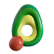 Giant Avocado Float with Beach Ball