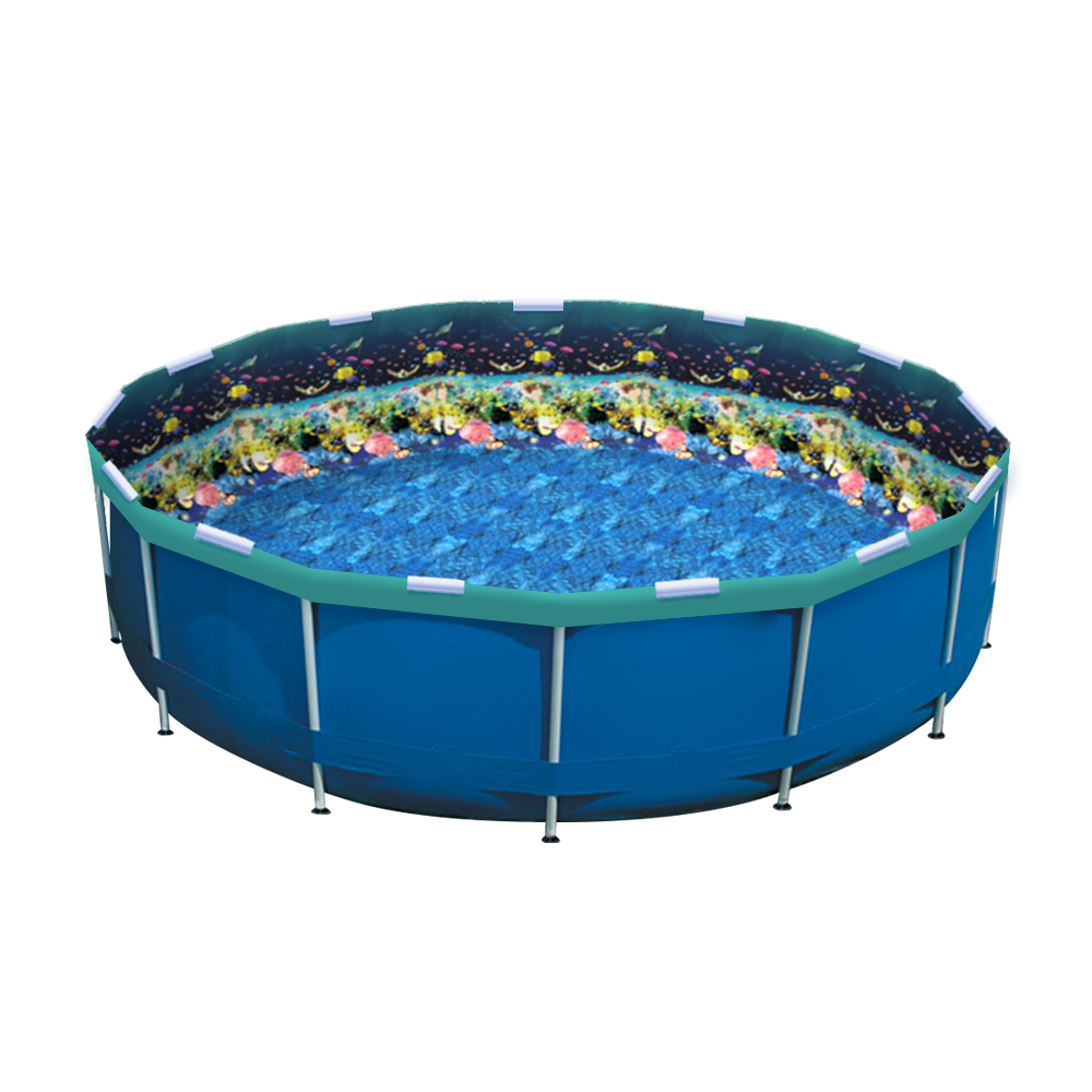 Great Barrier Reef Pool Re-lining Kit Installed in an Intex Pool