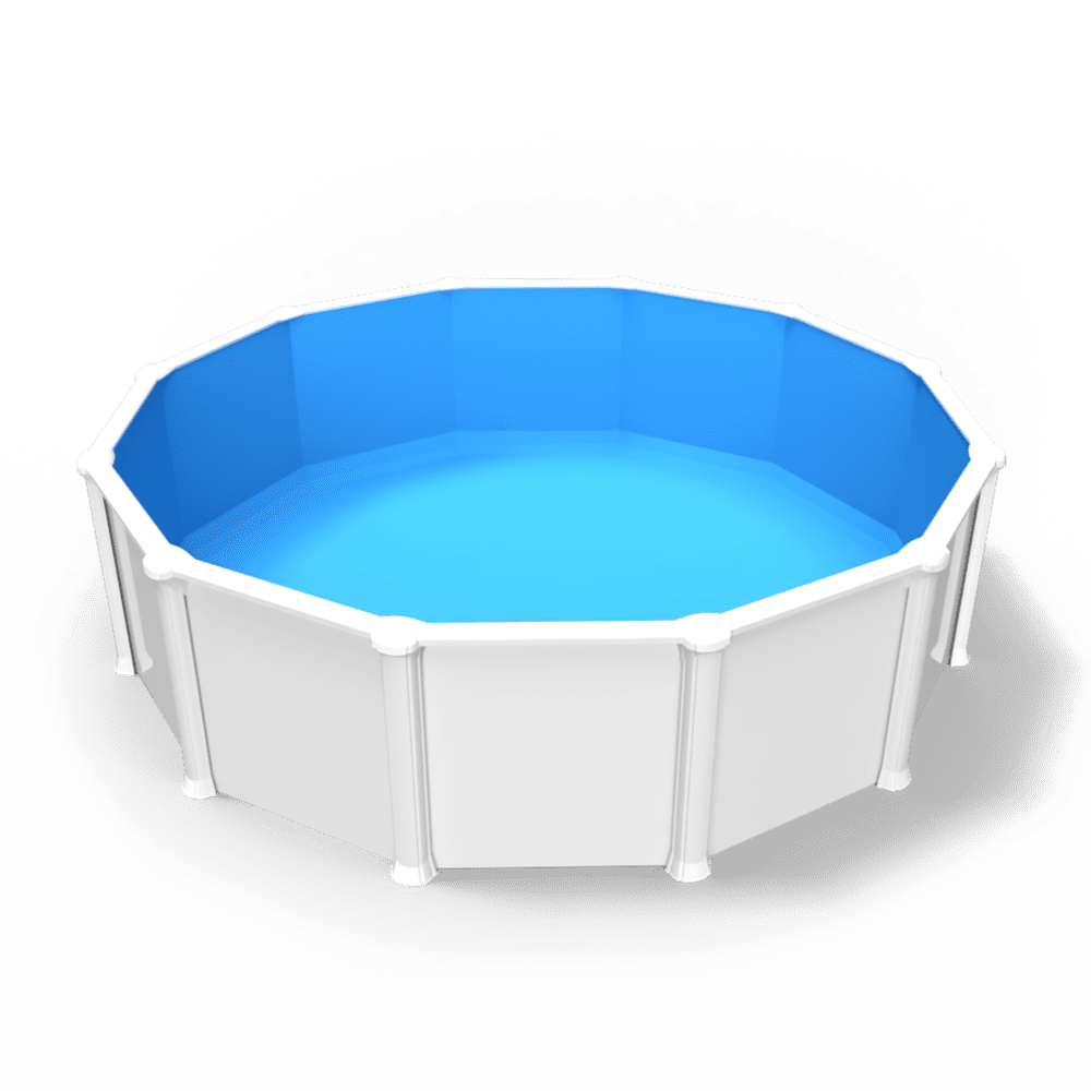 Crystal Blue Overlap Pool Liner in a Round Above Ground Swimming Pool