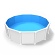 Crystal Blue Overlap Pool Liner in a Round Above Ground Swimming Pool