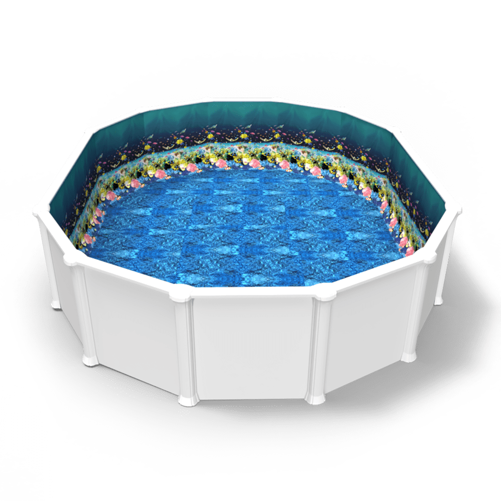 Great Barrier Reef Overlap Pool Liner in an Oval Above Ground Swimming Pool